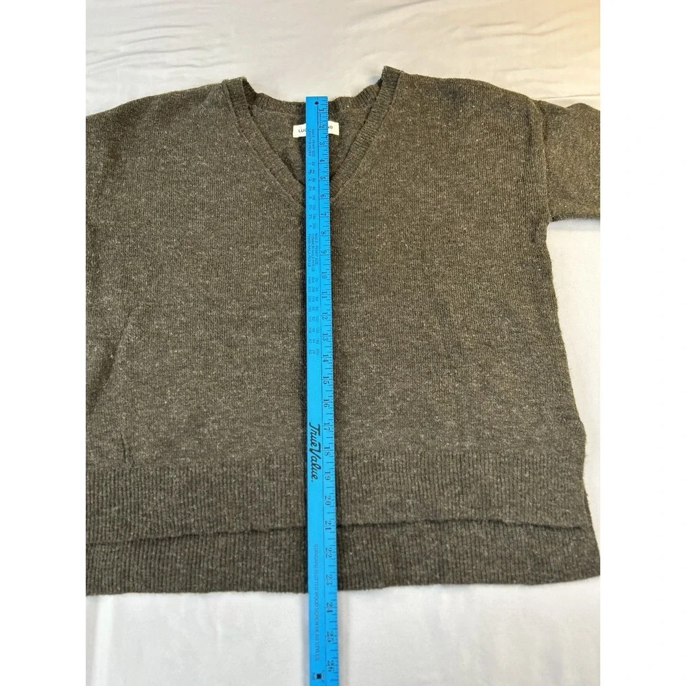 Lucky Brand Women's XS Forest Green V-Neck Pullover‎ Sweater